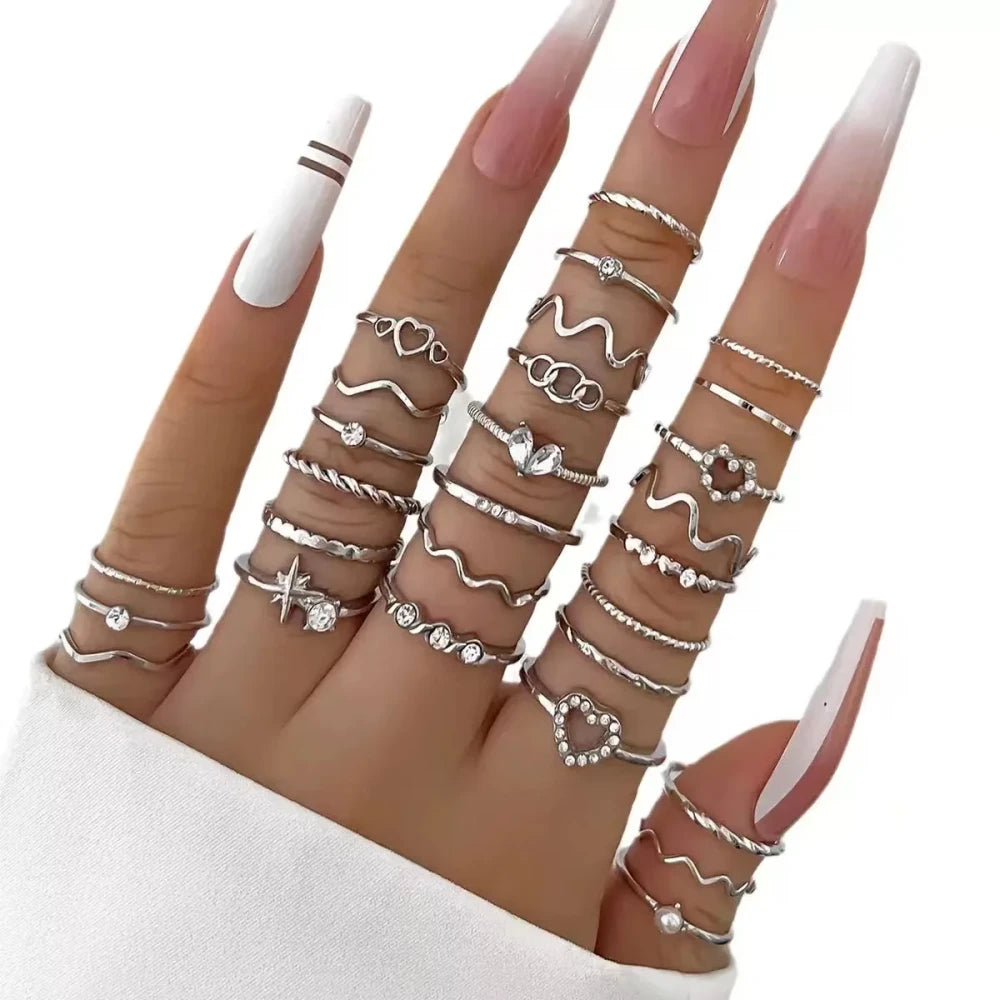 Zircon Wave Ring Set