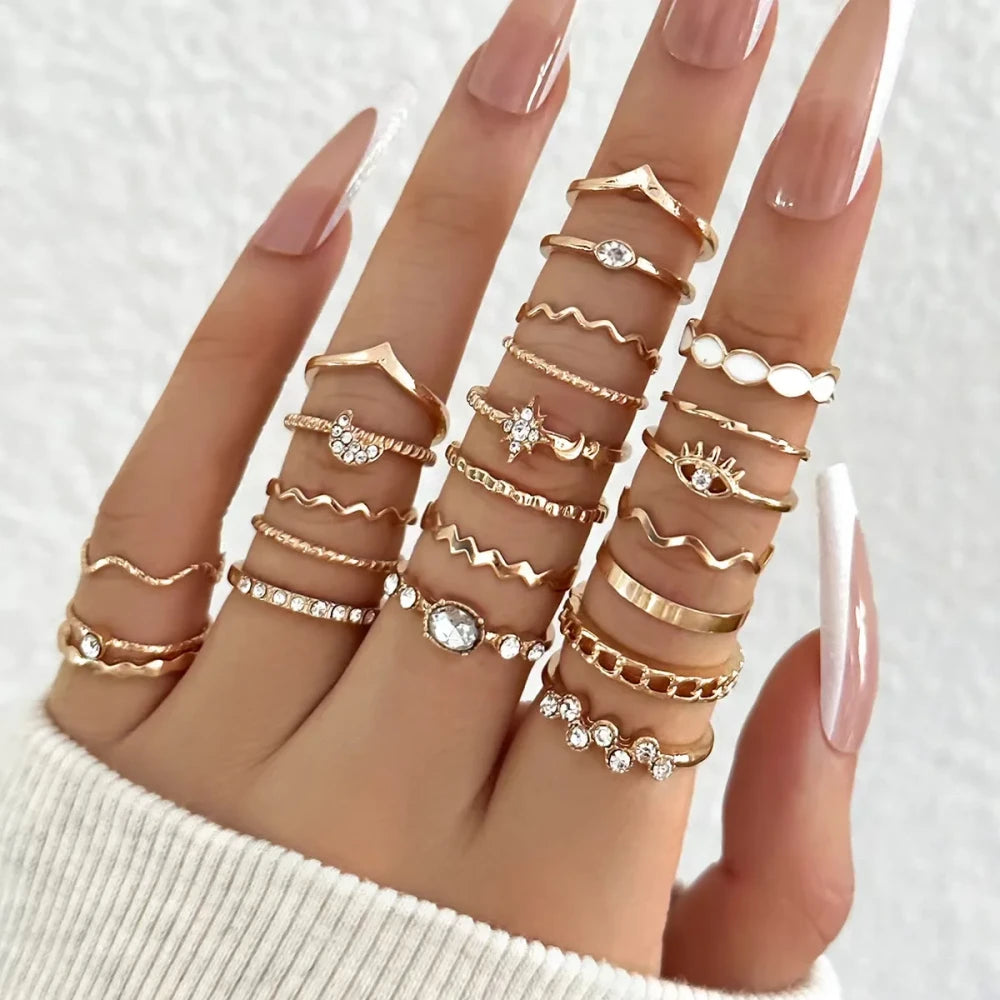 Zircon Wave Ring Set