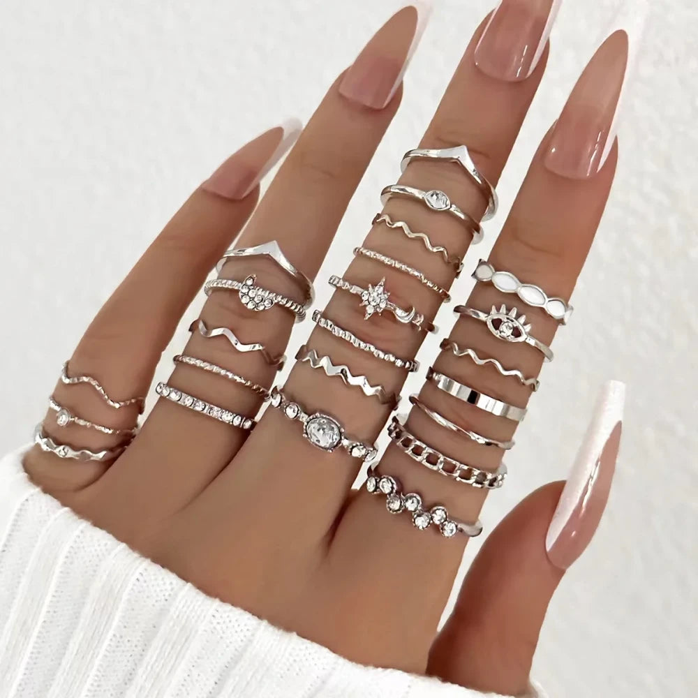 Zircon Wave Ring Set