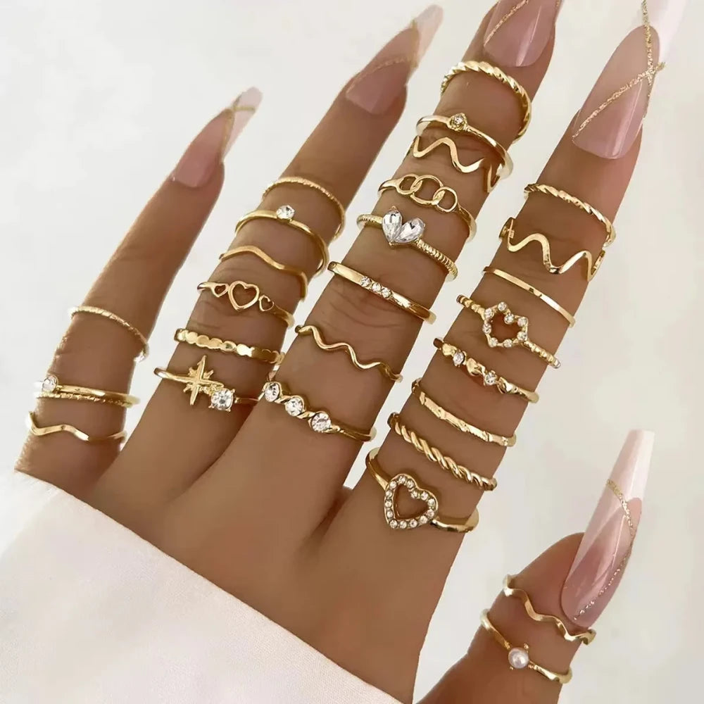 Zircon Wave Ring Set